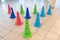 Ring toss, cones for play and competition. Different colors