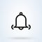 Ringing bell sign line icon or logo. Notification concept. Vibrate bell and Alarm linear vector illustration