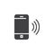 Ringing mobile phone vector icon