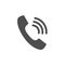 Ringing phone handset telephone vector icon symbol flat style design for logo, UI.