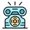 Ringing telephone icon color outline vector