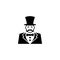 Ringmaster, Circus Ceremony Master with Hat Flat Vector Icon