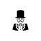 Ringmaster, Circus Ceremony Master with Hat Flat Vector Icon