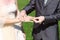 Rings exchange in the wedding