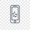 Ringtone concept vector linear icon isolated on transparent back