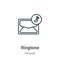 Ringtone outline vector icon. Thin line black ringtone icon, flat vector simple element illustration from editable message concept