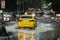 Rio, Brazil - february 13, 2023: flooded streets after heavy rain in the city this Monday night, cars face problems with flooded