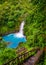 Rio Celeste Waterfall and pond in Tenorio Volcano National Park, Alajuela Province, Costa Rica