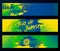 Rio de Janeiro 2016, horizontal banners, poster template set isolated on black background with rubber, stain smears