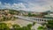 RIO DE JANEIRO, BRASIL - MAY, 2023: Timelapse view of famous landmark Arches of Lapa traditional place of many tourists.