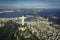 Rio de Janeiro, Brazil : Aerial view of Christ and Botafogo Bay