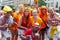 RIO DE JANEIRO, BRAZIL - Mar 03, 2014: Dutch Carnaval participants in the city centre of Rio during Carnaval celebration