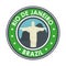 Rio de janeiro brazil statue jesus emblem graphic