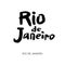 Rio de Janeiro hand drawn lettering calligraphy and abstract landscape.