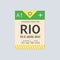 Rio de Janeiro Luggage tag. Airport baggage ticket. Travel label. Vector illustration