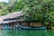 RIO DULCE, GUATEMALA - MARCH 10, 2016: House at the coast of Rio Dulce river, Guatema