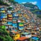 Rio Favela city urban town poor house building color Adventure travel draw paint art Graphic Art