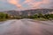 Rio Grande in Pilar, Taos County, New Mexico at sunset