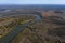 Rio Negro landscape in Patagonia, passing through the city of General Conesa,