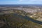 Rio Negro landscape in Patagonia, passing through the city of General Conesa,