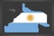 Rio Negro map of Argentina with Argentinian national flag illustration