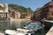 Riomaggiore Cinque Terre. Port with boat