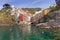 Riomaggiore town on the coast of Ligurian Sea