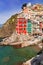 Riomaggiore town on the coast of Ligurian Sea