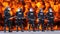 Riot police and fire