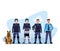 Riot police squad and dog characters