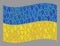 Riot Waving Ukraine Flag - Mosaic with Fist Objects