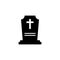 Rip grave vector icon. Tombstone Gravestone death rest in peace flat funeral symbol.