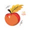 Ripe apple, autumn fruit apple logo
