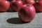 Ripe apples on a canvas background