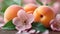 ripe apricots with flowers