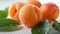 ripe apricots on a white background