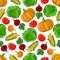 Ripe autumnal veggies seamless pattern