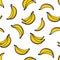 Ripe bananas bunch isolated on white background pattern vector