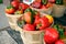 Ripe bell peppers at farmer\'s market