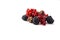 Ripe blackberries, raspberries and redcurrants isolated on white background. Background of mix berries on white background.