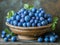 ripe blueberries in a bowl