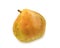 Ripe blushful pear isolated on white.