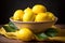 Ripe Bowl fresh lemons. Generate Ai