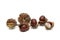 Ripe chestnut fruit isolated on white background.
