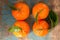 Ripe colorful tropical citrus fruits, mandarins or clementines c