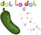Ripe cucumber. Educational game for kids: connect numbers dot to