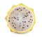 Ripe Dragon fruit, Pitaya or Pitahaya yellow isolated on white background, fruit healthy concept