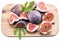 Ripe fig fruits on the cutting board. File contains clipping paths