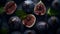 Ripe figs with water drops, banner, Generative AI 3