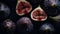 Ripe figs with water drops, banner, Generative AI 5